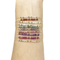 Bracelets en pierres naturelles perlées, pierres de naissance, style bohème, faits à la main, ajustables, tressés, pour femmes et filles, vente en gros