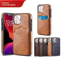 Étui de téléphone portable professionnel personnalisable antichoc avec fentes pour cartes, style INS, en PU, avec support de téléphone, pour tous les modèles