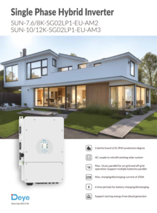 อินเวอร์เตอร์พลังงานแสงอาทิตย์แบบไฮบริด EU Wholesale Deye SUN-7.6/8/10/12K-SG02LP1-EU-AM2/AM3 8kw 10kw 12kw เฟสเดียว WIFI IP65 - Product Image 6