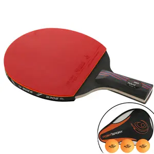 Tafeltennis Bat Racket Dubbele Gezicht Lange Korte Handvat Ping Pong Paddle Racket