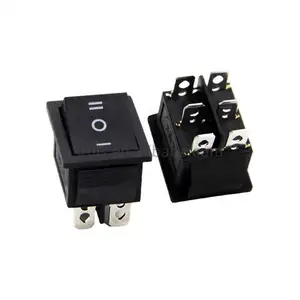 KCD2-223 meilleur prix 21*28.5MM Rectangle (ON)-OFF-(ON) réinitialisation bilatérale 6Pin DPDT 16A 250VAC T85 voiture Marine interrupteur à bascule