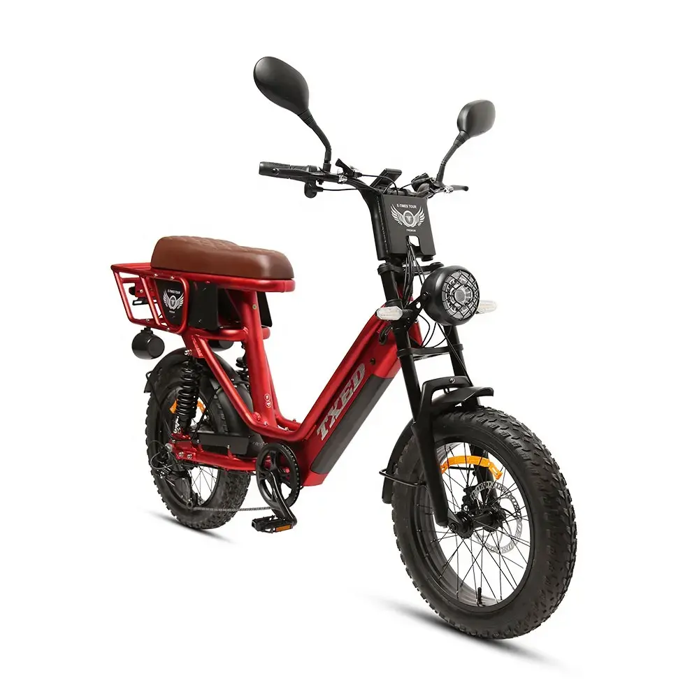 TXED duplo 48 13Ah bateria de lítio bicicleta elétrica pneu gordo motocicleta elétrica cruiser