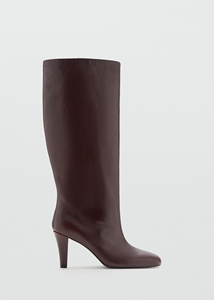 <span class=keywords><strong>Bottes</strong></span> montantes en <span class=keywords><strong>cuir</strong></span> <span class=keywords><strong>bordeaux</strong></span> à la mode pour femmes, <span class=keywords><strong>bottes</strong></span> à bout carré à talon chaton, <span class=keywords><strong>bottes</strong></span> de fête quotidiennes élégantes - Product Image 4