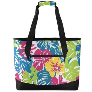Sac isotherme imperméable personnalisé à fleurs tropicales hawaïennes, best-seller, pour le camping, les voyages, la plage, les courses, pour femmes - Product Image 2