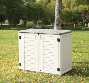 Armadio da Giardino Orizzontale Kinying in HDPE da 26 Piedi Cubi, Resistente, in Plastica, Facile da Assemblare, Anti-Marciume, Effetto Legno Naturale - Product Image 2