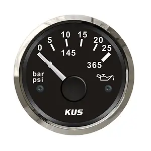 KUS通用手动燃油压力调节器表液体填充0-365psi油压表1/8 “NPT