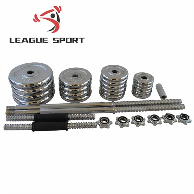 League-Sport For Sale 20 30 50kg Steel Fitness Equipment Buy Online Cheap Gym Weight Adjustable Barbell Dumbbells Set