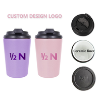 Gobelets isolés chauds de 12oz avec doublure Cremic Tasse à café de voyage Tasse à vide en acier inoxydable Gobelet à café à double paroi réutilisable