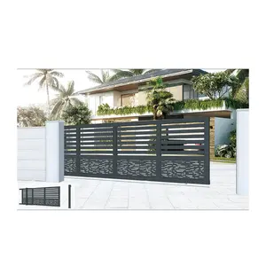 Puerta <span class=keywords><strong>de</strong></span> seguridad moderna, puertas corredizas automáticas <span class=keywords><strong>de</strong></span> aluminio para casas, villas, garaje - Product Image 1