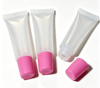 Tube de brillant à lèvres souple de petite capacité avec applicateur transparent, emballage cosmétique compressible pour huile et sérum à lèvres, impression personnalisée