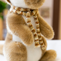 Peluche Marmotte Personnalisée avec Logo, Jouet en Peluche Réaliste avec Écharpe Tricotée, Vente en Gros Direct Usine, Souvenir du Zoo