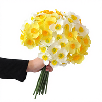 Buket Bunga Narcissus Sutra Buatan Berkualitas Tinggi Xiyue Putih 40cm Buatan Tangan Modern untuk Dekorasi Rumah, Ruang Tamu, dan Fotografi Pernikahan