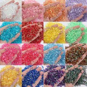 2 3 4 5 6MM Jelly Half Round Nails Crystal Stones Nail Rhinestones Resin Strass Flat Back Crafts Non Hotfix Ab Nail Rhinestone