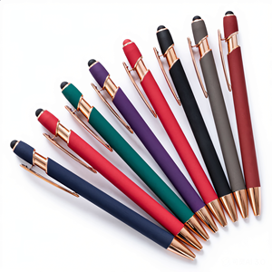Penna a Sfera e Stilo 2 in 1 di Alta Qualità in Oro Rosa, Penna Touch Multifunzione con Corpo in Metallo, Novità per Ufficio con LOGO, Regalo Promozionale - Product Image 1