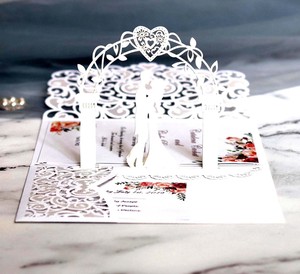 Design unico elegante e fatto a mano 3d con taglio Laser per <span class=keywords><strong>matrimonio</strong></span> - Product Image 1