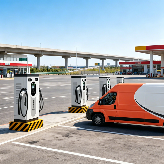 Ev Charger Station High Capacity Infrastructure System for Public Electric Vehicle Charging Network