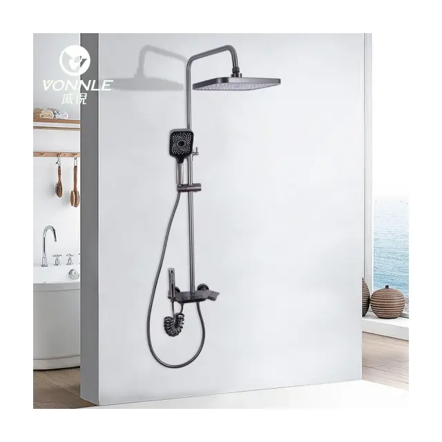 Conjunto de bico termostático para banheiro, bico de chuveiro de banheiro moderno