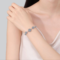 Bracelet chaîne flocon de neige en argent sterling S925 avec moissanite, bijoux haut de gamme pour femmes, tendance, certifié, pour les fêtes