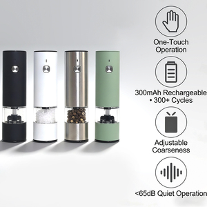 <span class=keywords><strong>Moulin</strong></span> à poivre électrique rechargeable en acier inoxydable durable et minimaliste, réglage de la grosseur, pour chefs - Product Image 2