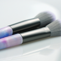 4 buah Set kuas rias kustom kualitas tinggi dengan pegangan plastik rambut sintetis untuk Concealer dan sikat noda