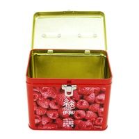 Boîte à biscuits et bonbons de qualité alimentaire avec poignée, accessoires, emballage en étain, boîte à pique-nique, emballage en étain