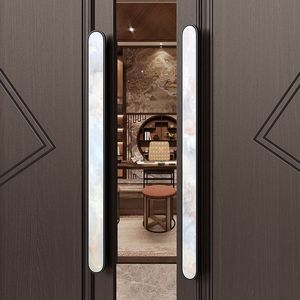 Poignée de porte sculpturale abstraite courbée, en acier inoxydable de luxe, quincaillerie architecturale pour entrée principale d'hôtel haut de gamme - Product Image 4