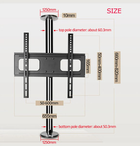 Support mural pour téléviseur LCD en acier inoxydable DL-A10M-66 23-65 pouces, nouveau modèle 2019, pour cloison, rotation à 360°, réglage de la hauteur, 66 cm, 82 cm, 70 cm - Product Image 5