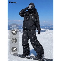 Combinaison de ski pour femme noire, nouvelle collection 2026, coupe-vent et imperméable, pour snowboard et ski alpin