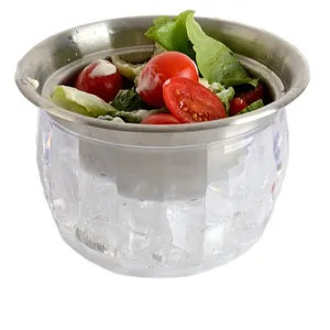 Voedsel Kommen Chip Dips Chiller Salade Koude Kom Op Ijs