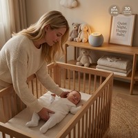 Machine apaisante pour bébé avec veilleuse chaude, 30 sons non répétitifs, spa sonore portable et rechargeable pour chambre de bébé