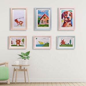 Wholesale Kids Artwork <strong>Frame</strong> 8.5x11 Front Opening Magnetic <strong>Wood</strong> <strong>Picture</strong> <strong>Frame</strong> Changeable Display A4 Children Art OEM - Product Image 5