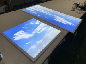 <span class=keywords><strong>Plafonnier</strong></span> <span class=keywords><strong>LED</strong></span> intelligent à intensité variable <span class=keywords><strong>avec</strong></span> cadre lumineux, ciel bleu et nuages, télécommande, application de contrôle, panneau lumineux artificiel pour la maison et le bureau - Product Image 2