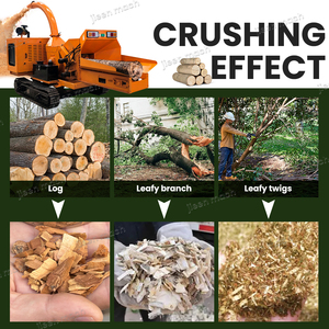 Broyeur de bois hydraulique mobile à commande à distance auto-alimenté fabriqué en Chine Fortree Branch Bark - Product Image 5