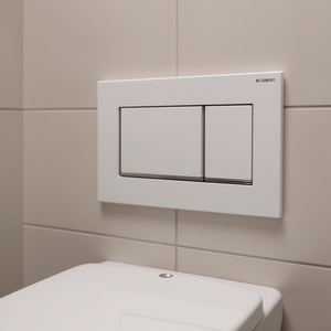 Placa de control GEBERIT Sigma 30 de 2 botones, blanco cromado, borde inferior, botón de descarga para inodoro - Product Image 2