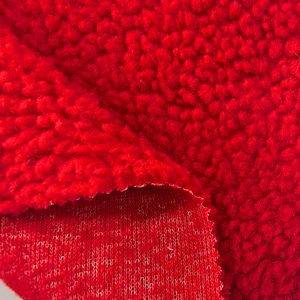Tissu en sherpa de mouton chaud en polyester 100% 288GSM, tricot berbère anti-boulochage, vente en gros d'usine, pour sweat-shirt, manteau, couverture - Product Image 1