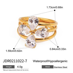 Stylish Stainless Steel Flower/geometric Electroplated <b>Stacking</b> <b>Rings</b> Women Niche-designed Jewelry - Product Image 4