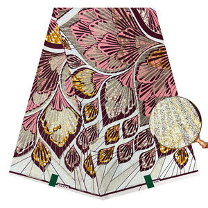 Dernier modèle de <span class=keywords><strong>tissu</strong></span> africain <span class=keywords><strong>en</strong></span> coton 100% de haute qualité, Super Flash Wax Grand Wax avec paillettes, imprimé Capulana pour robe - Product Image 6