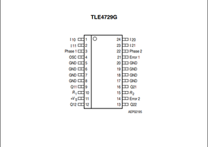 Circuit intégré monolithique bipolaire PG-DSO-24-16 (SMD) TLE4729G pour la commande de moteurs pas à pas bipolaires, moteurs à courant continu Angel Tech - Product Image 1