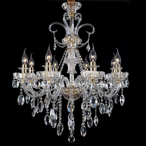 Lámpara Colgante de Cristal con Acabado Dorado, Base para Bombilla E26, LED Blanco Cálido de 2700K, Altura Ajustable, Ra90, Garantía de 5 Años - Product Image 2
