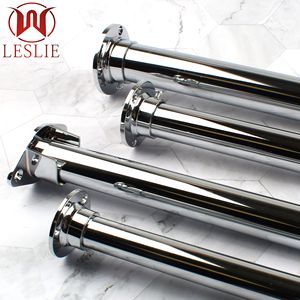 Soporte para barra de armario Leslie, aleación de zinc, cromado, montaje en pared, no desmontable, para tubos de 16, 19, 25 y 32 mm - Product Image 1