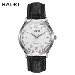 Montre à quartz pour homme HALEI, bracelet en cuir, affichage analogique, style professionnel élégant, étanche 3 ATM, mouvement japonais - Product Image 2