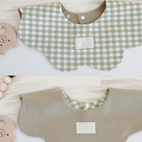 Bavoirs jetables pour bébé en coton 100% uni, avec boutons-pression, imprimés, imperméables à 360 degrés, avec pompon, bandana stéréo