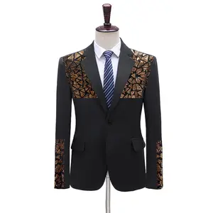 ZX-39 S-5XL Spring New Men's Slim Blazers Suits Coat Male Nightclub Bar Singer Costumes Jacket Symphony Sequins Stitching COAT