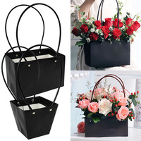 Portable Boîte À Fleurs Étanche Papier Cadeau Sac Kraft Sac À Main De Mariage Rose Fête Cadeau Boîte Emballage Pour Bonbons Gâteau D'anniversaire
