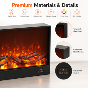 Chimenea Eléctrica Decorativa con Pantalla LCD, sin Gas, sin Chimenea, para Uso en Interiores - Product Image 5