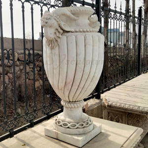 Grand Vase de fleurs en marbre sculpté à la main, pot d'extérieur, jardinière de <span class=keywords><strong>jardin</strong></span>, Sculpture - Product Image 5