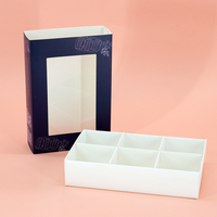 Caja de Papel para Alimentos con Logotipo Personalizado, con Ventana e Inserto de Bandeja Divisoria para Regalos de Repostería y Dulces