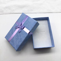 Boîte à bijoux en papier coloré avec ruban de soie pour bagues, boucles d'oreilles, colliers, organisateur de bijoux, 5*8cm