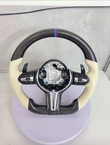 Volant de course personnalisé haute performance en cuir blanc pour affichage LED en fibre de carbone, 4 branches, pour F-Series M <span class=keywords><strong>Sport</strong></span> F30 - Product Image 1