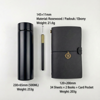 Ensemble cadeau d'affaires haut de gamme avec logo personnalisé, carnet en cuir, carnet de notes, stylo, gourde isotherme et sac cadeau
